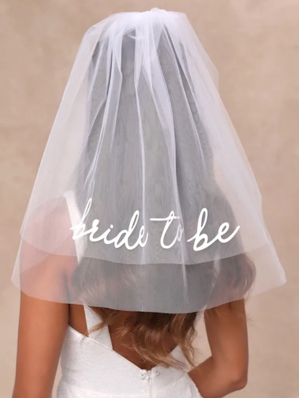NWT Lulu's Women’s Bride to Be White Tulle Layered Short Veil - one size - white